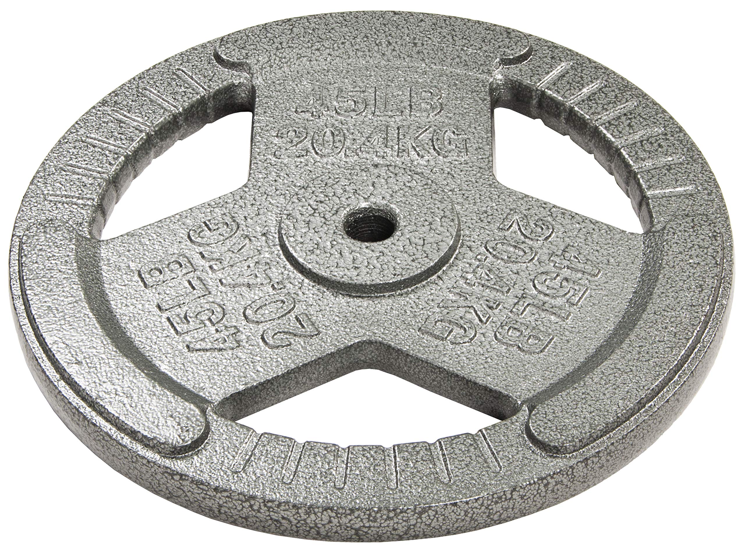 Hulkfit 1-Inch Iron Plate For Strength Training, Weightlifting, Single (45 Pounds), Silver