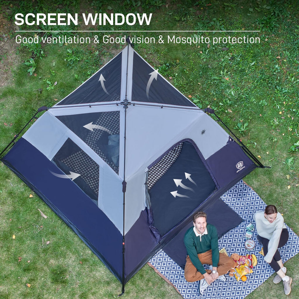 Ever Advanced 6 Person Camping Tent, Blackout Design Tent For Camping Instant Cabin Tents For Family With Rainfly, 60S Easy Setu