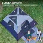 Ever Advanced 6 Person Camping Tent, Blackout Design Tent For Camping Instant Cabin Tents For Family With Rainfly, 60S Easy Setu