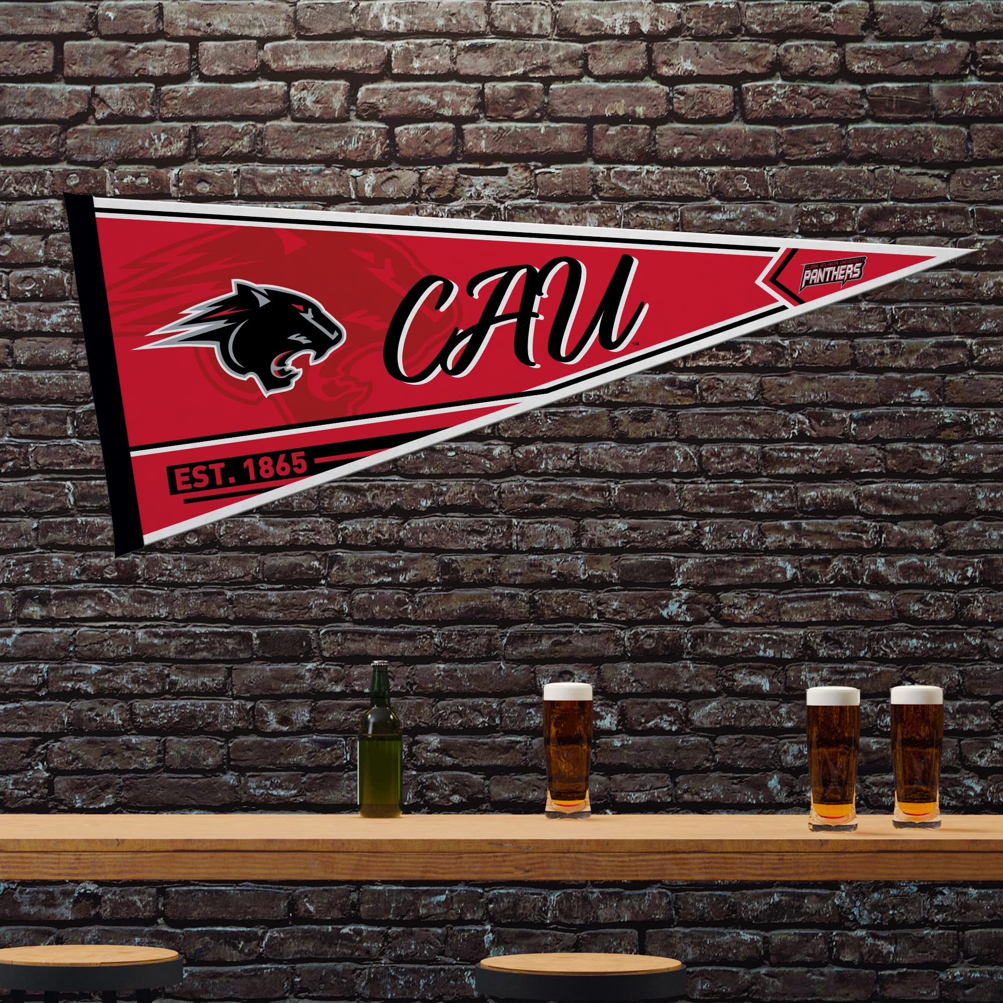Rico Industries Ncaa Clark Atlanta University Panthers - Cau Classic 12'' X 30'' Felt Wall D  Cor Pennant - Great For Home/Bed R
