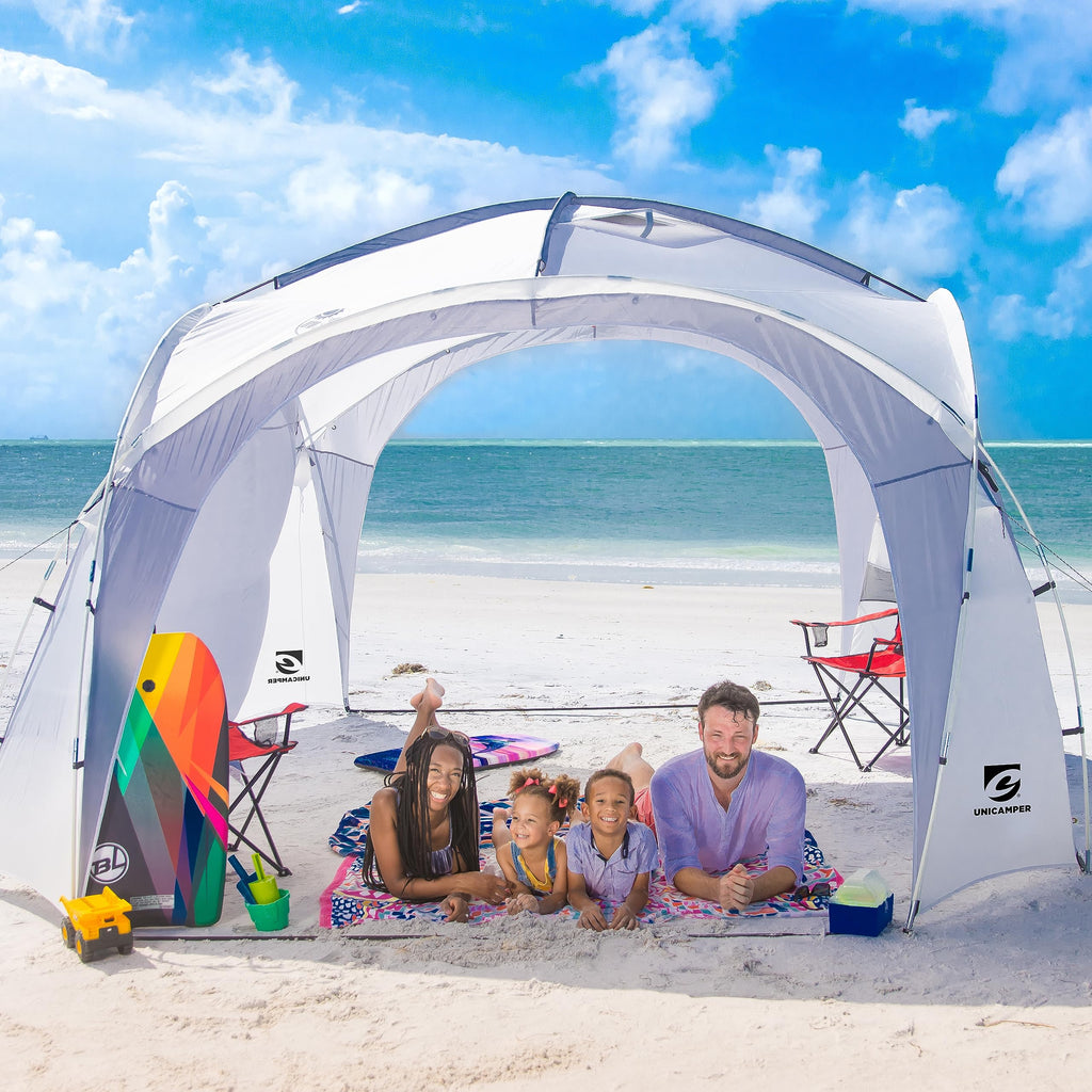 Unicamper 12X12Ft Beach Tent Sun Shelter | Perfect For Beach Camping Or Backyard Fun | Lightweight Beach Shade Design Provides E