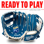 Franklin Sports Mlb Youth Teeball Glove + Foam Ball Set - Kids Kansas City Royals Baseball + Teeball Mitt And Ball - Perfect Fir
