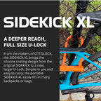 Ottolock Sidekick Xl Full-Size U-Lock | Lightweight Silicone-Coated Bike Lock, Orange