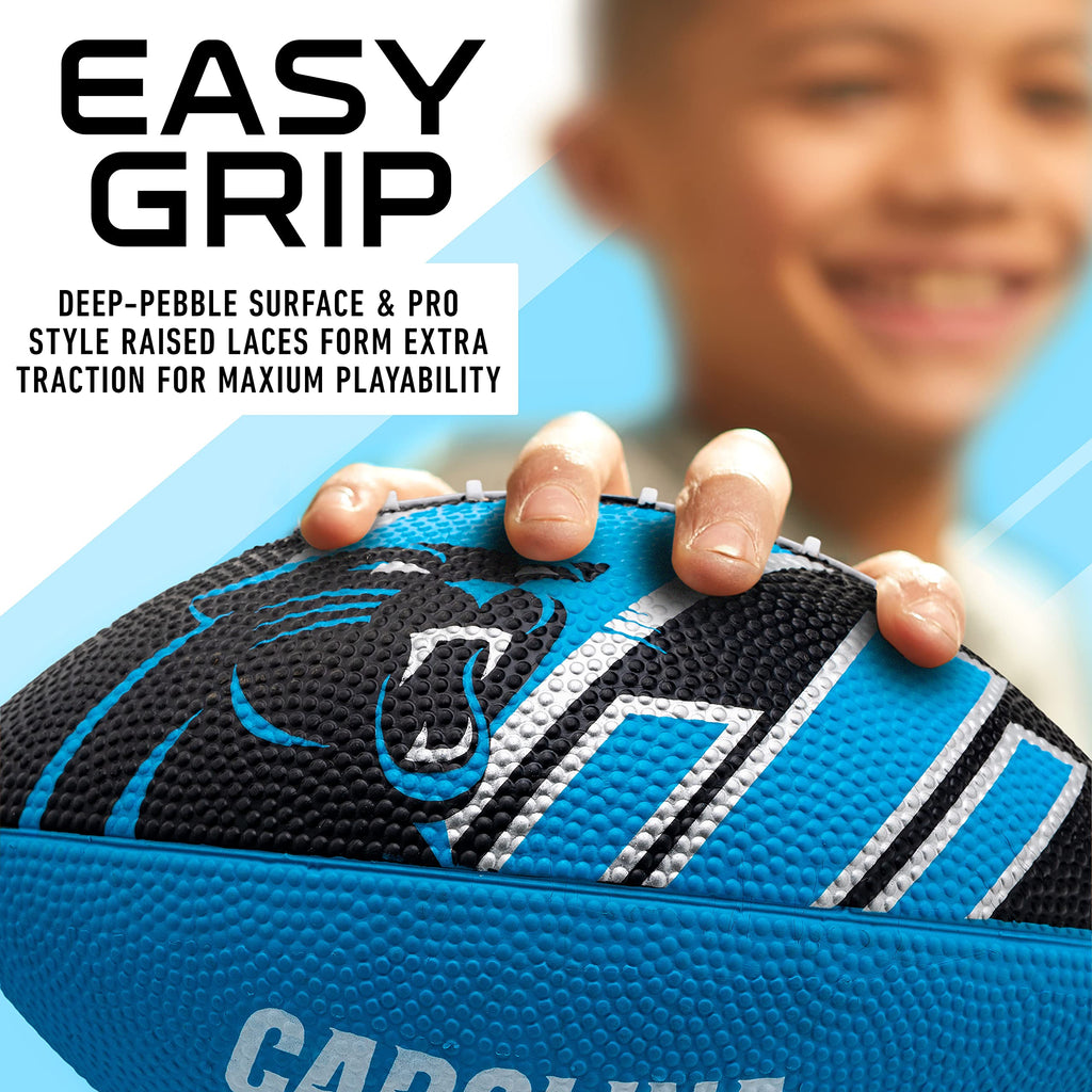 Franklin Sports Nfl Carolina Panthers Football - Youth Football - Mini 8.5'' Rubber Ball - Perfect For Kids - Team Logos And Col