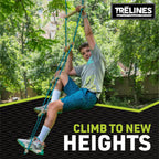 Trelines 7' Wooden Climbing Rope Ladder - The Ultimate Kids' Ninja Warrior Obstacle Course Accessory - Perfect For Enhancing A N