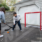 Franklin Sports Nhl Street Hockey Goal With Net - Portable Lightweight Pvc Youth Street + Roller For Kids - 46''