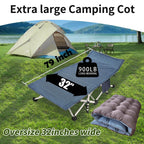 Colmerd 2 Pack Extra Large Cot 79 L X 32 W X 18 H Camping Cot With Comfortable Mattress Xxl Sleeping Cots For Adults 2 Person Ca