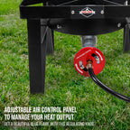 Hike Crew Cast Iron Single-Burner Outdoor Gas Stove  220,000 Btu Portable Propane-Powered Cooktop  With Blue Flame Air Control P