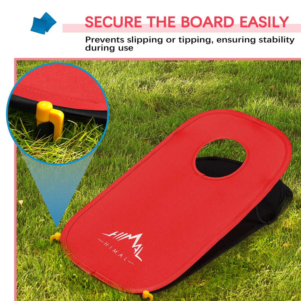 Himal Collapsible Portable Cornhole Game Boards 10 Cornhole Bean Bags Cornhole Set Tic Tac Toe Game 2 Games On 1 Board (2 X 1-Fe
