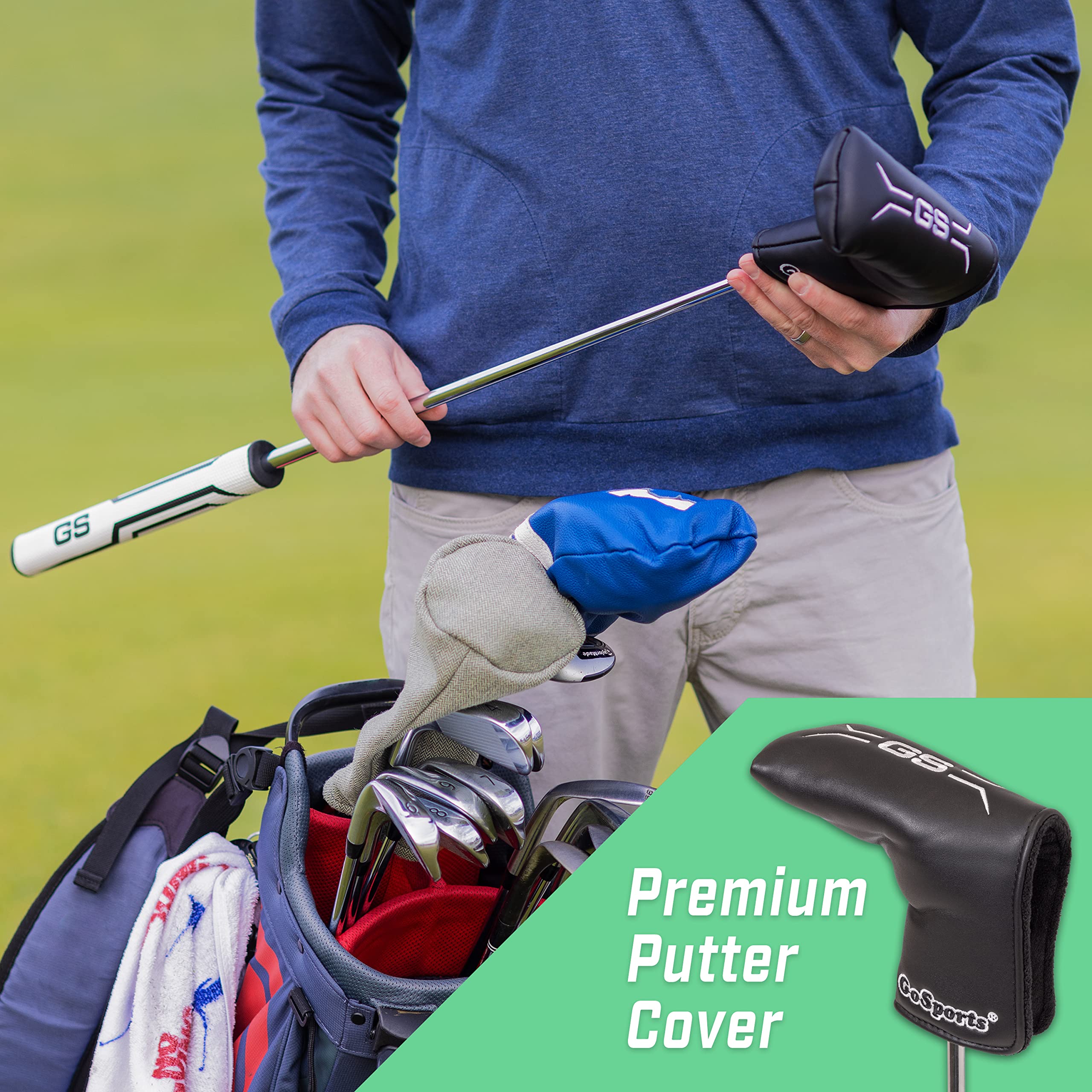 Gosports Gs2 Tour Golf Putter - 34Right-Handed Mallet Putter With Milled Face, Choose Oversized Fat Grip Or Traditional Grip