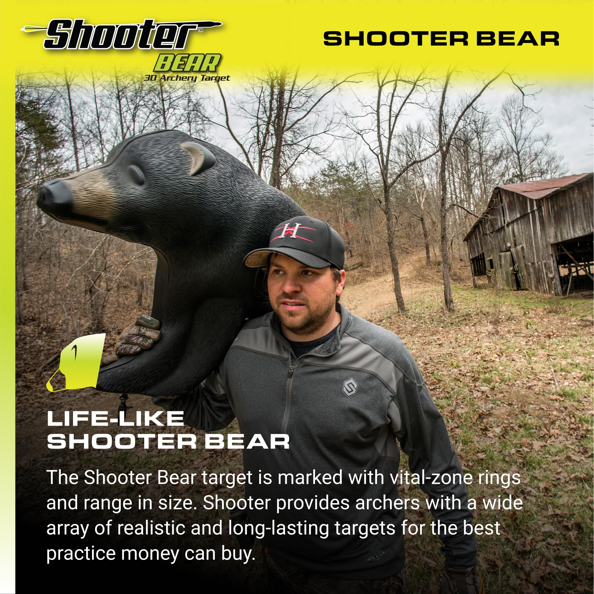 Shooter 3D Archery Bear Target, Black, One Size