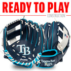 Franklin Sports Mlb Youth Teeball Glove And Ball Set - Kids Tampa Bay Rays Baseball And Teeball Glove And Ball - Perfect First K