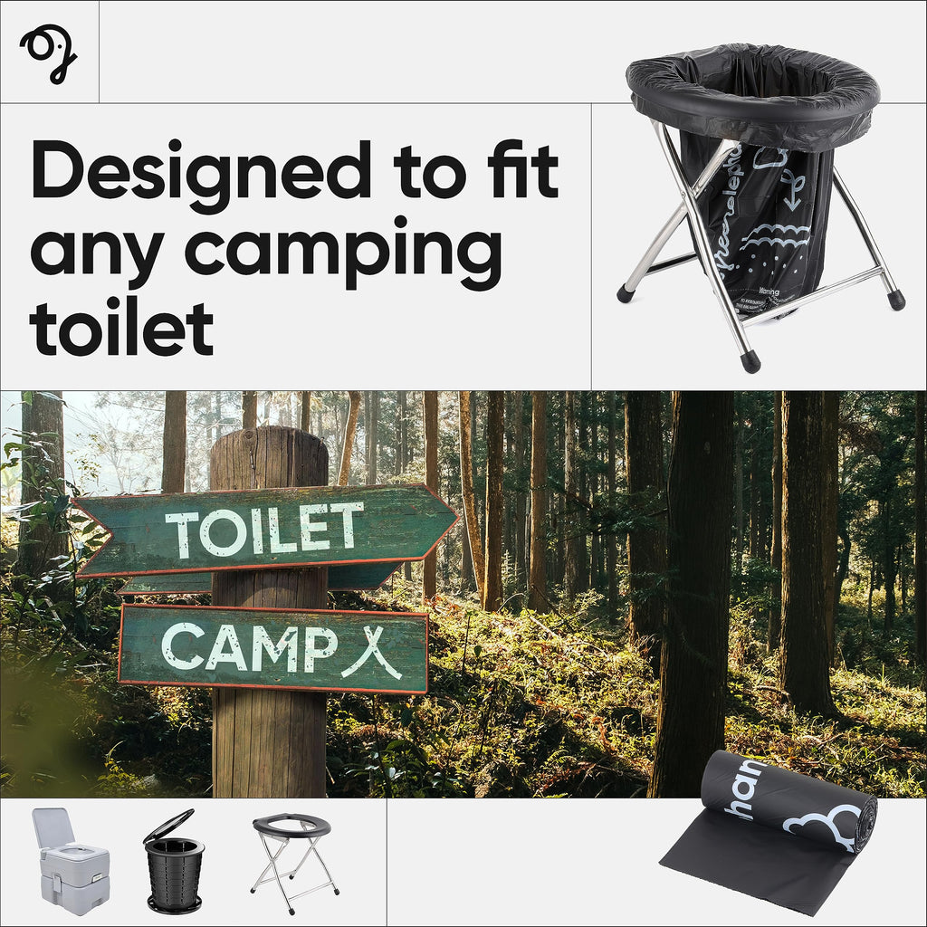 Green Elephant Portable Waste Bags - Camping Potty Liners, Biodegradable Sanitary Bags For 5 Gallon Bucket, Outdoor Use, 15 Coun