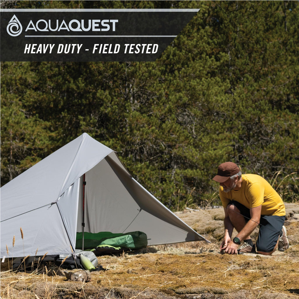 Aquaquest Defender Tarp - Heavy-Duty Waterproof (20,000 Mm) Seam-Taped Rain Fly For Camping, Bushcraft & Survival - 10  7 Stealt