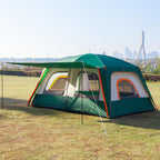 Ktt Extra Large Tent 8-10 Person(B),Family Cabin Tents,2 Rooms,3 Doors And 3 Windows With Mesh,Straight Wall,Waterproof,Double L