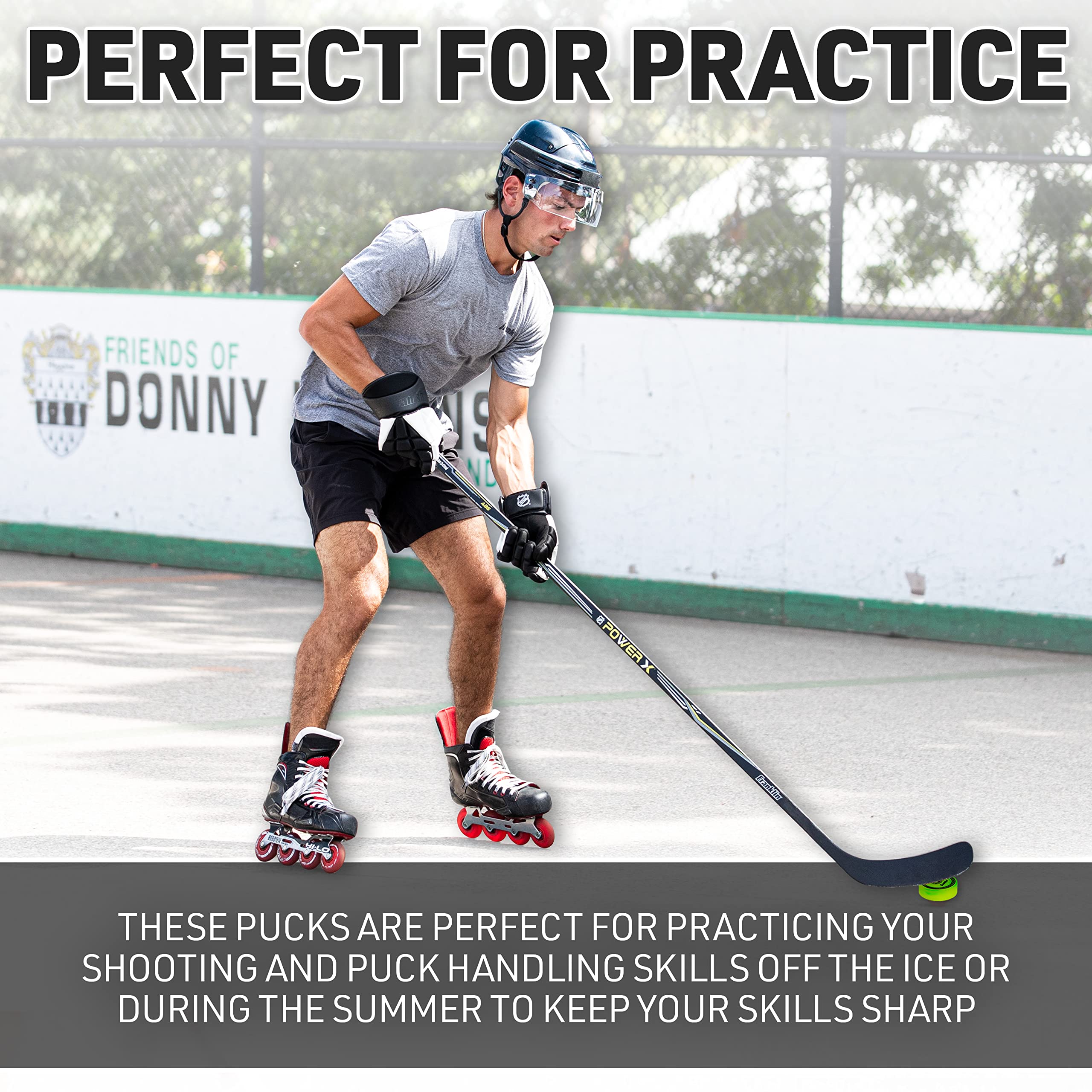 Franklin Sports Nhl Street Hockey Pucks - No Bounce Indoor + Outdoor Street + Roller Hockey Puck - Official Size For Games - 3 P