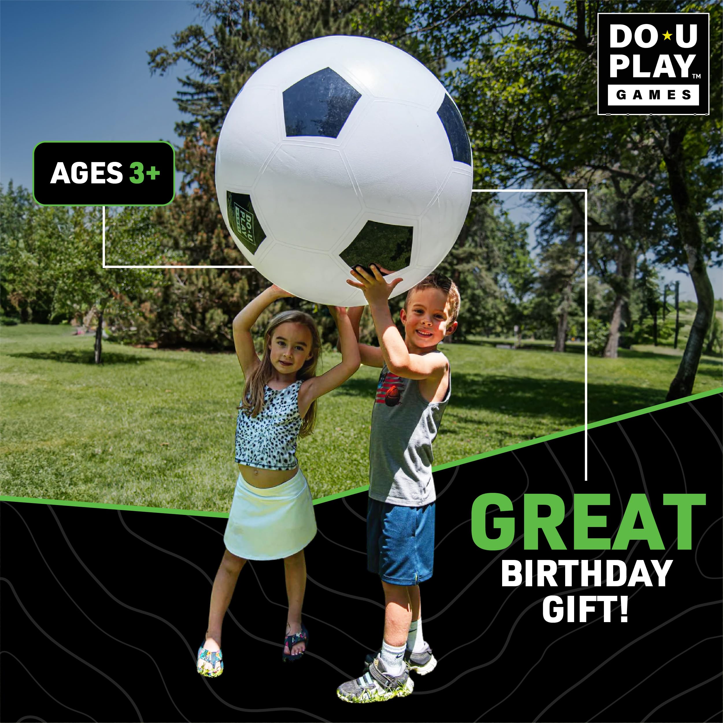 Hape Do-U-Play Games Jumbo Soccer Ball, 30    Diameter, Superior Rubber Durable Heavy-Duty Material