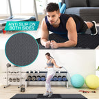 Yes4All Interlocking Foam Tiles, Non-Slip Foam Floor Tiles For Home Gym- Black And Gray, 16 Tiles 12''X 12''X 7/16'' Cover 16 Sq