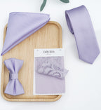 Zenxus Solid Skinny Ties For Men, 25 Inch Slim Lilac Lavender Ties Bulk For Wedding And Activities, 5-Pack