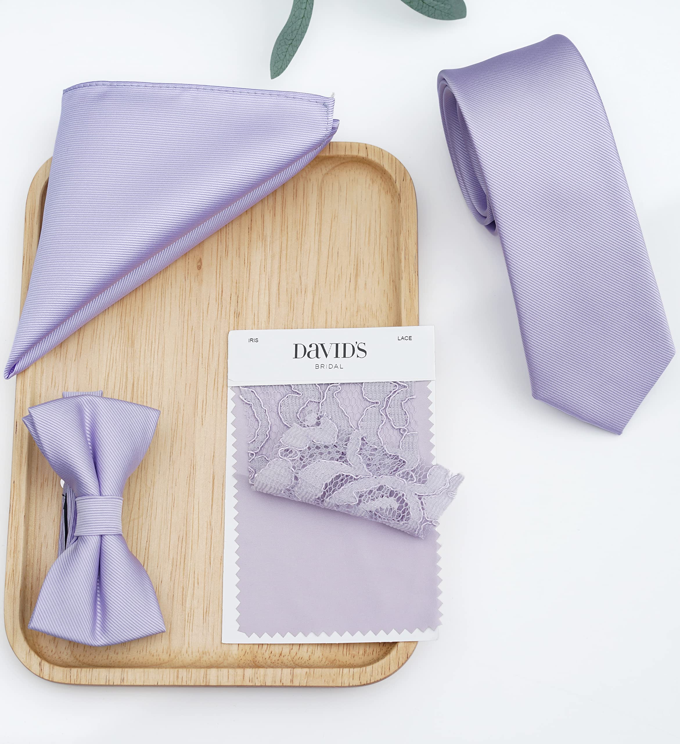 Zenxus Solid Skinny Ties For Men, 25 Inch Slim Lilac Lavender Ties Bulk For Wedding And Activities, 5-Pack