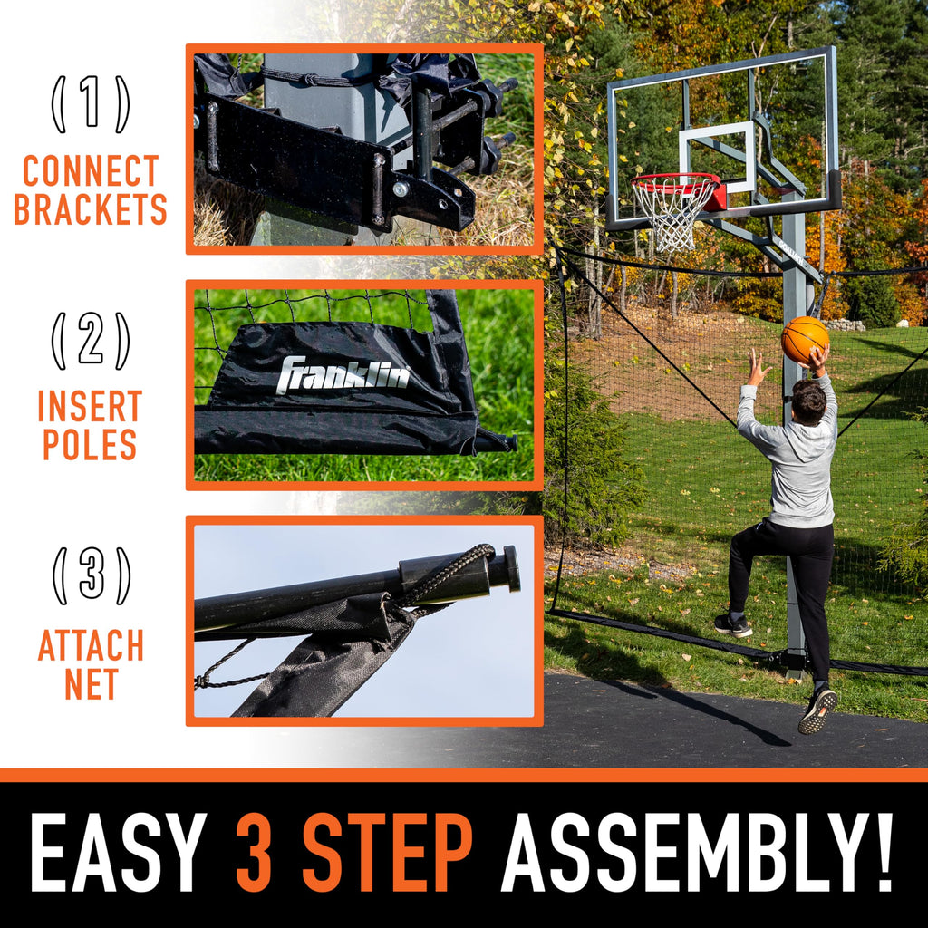 Franklin Sports Xl Defender Pro Basketball Rebounder Net - 14' Ft. X 8' Ft. Rebounding Net For Outdoor + Driveway Basketball Hoo