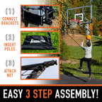 Franklin Sports Xl Defender Pro Basketball Rebounder Net - 14' Ft. X 8' Ft. Rebounding Net For Outdoor + Driveway Basketball Hoo