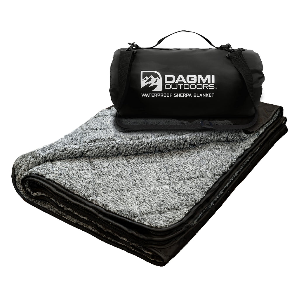 Sherpa Waterproof Outdoor Blanket. Large Sherpa Camping & Stadium Blanket For Cold Weather. Perfect For Picnic, Sports, Concerts
