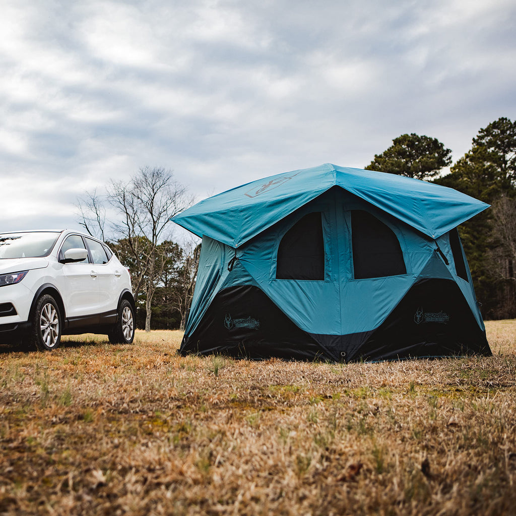 Gazelle Tents T3X Hub Tent Overland Edition, Easy 90 Second Set-Up, Waterproof, UV Resistant, Removable Floor, Footprint, 3-Pers