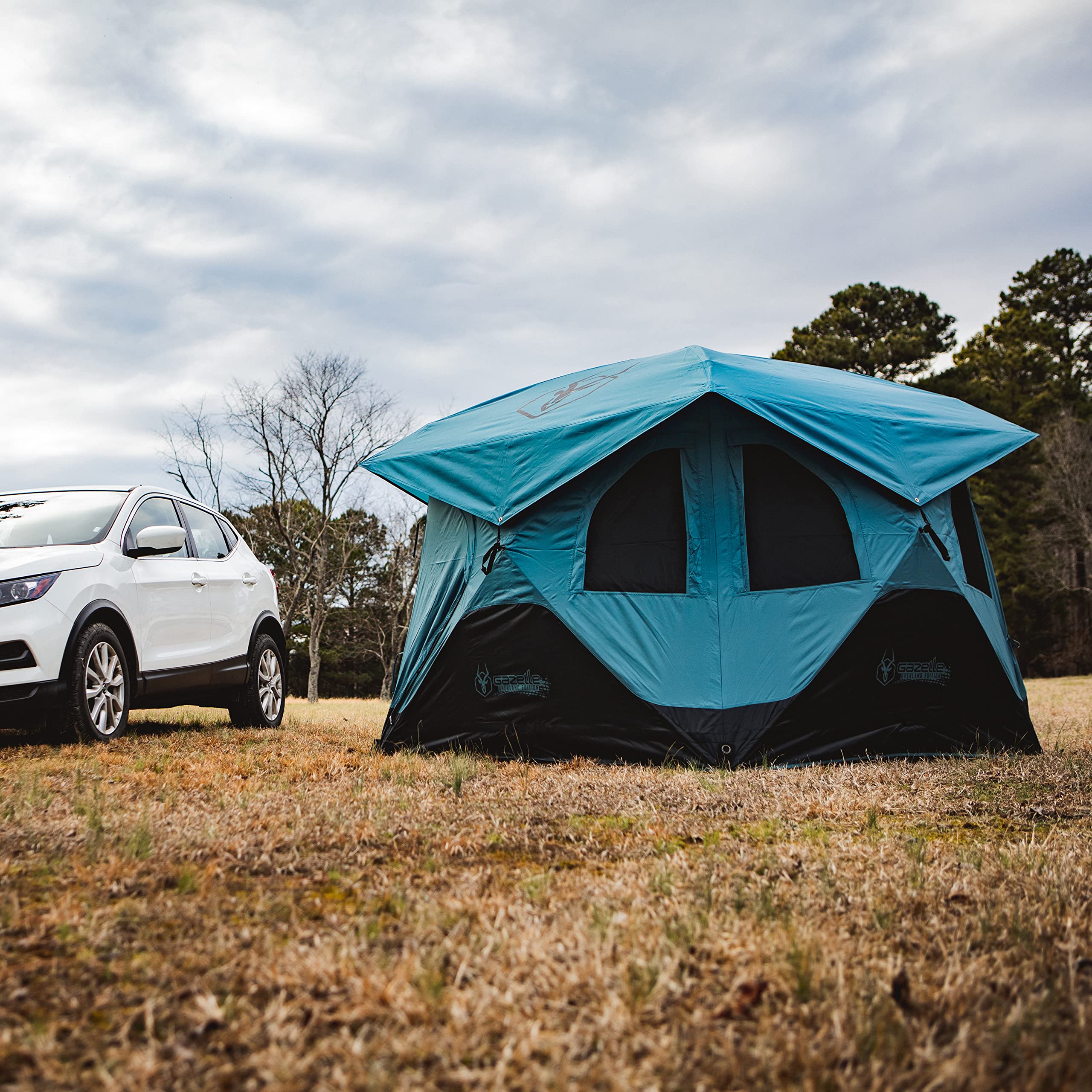 Gazelle Tents T3X Hub Tent Overland Edition, Easy 90 Second Set-Up, Waterproof, UV Resistant, Removable Floor, Footprint, 3-Pers