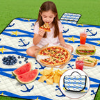 Poedist Extra Large Picnic Blanket Waterproof,80X 80Foldable Machine Washable Beach Blanket,Outdoor Blanket For 6-8 Adults,Suita