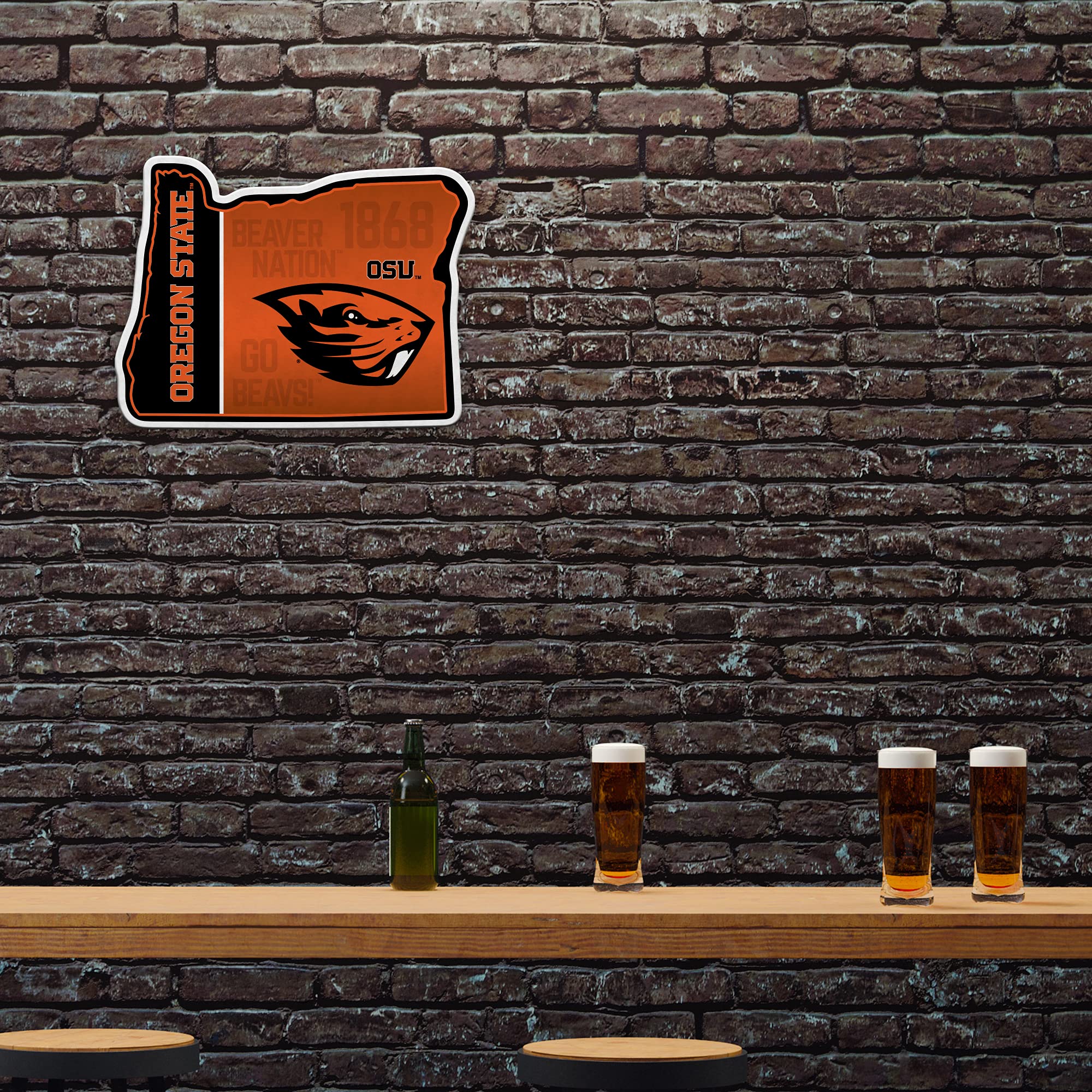 Rico Industries Ncaa Oregon State Beavers State Shape Shape Cut Pennant - Home And Living Room D  Cor - Soft Felt Ez To Hang