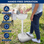 Serenelife Portable Camping Sink W/Towel Holder & Soap Dispenser-19L Water Capacity Hand Wash Basin Stand W/Rolling Wheels-For O