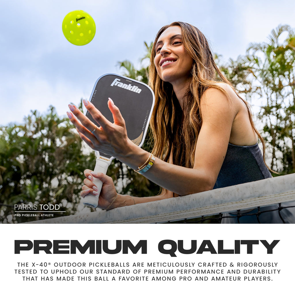 Franklin Sports X-40 Outdoor Pickleballs - Usa Pickleball (Usapa) Official - Bulk Set Of Regulation Size Outdoor Balls - Officia
