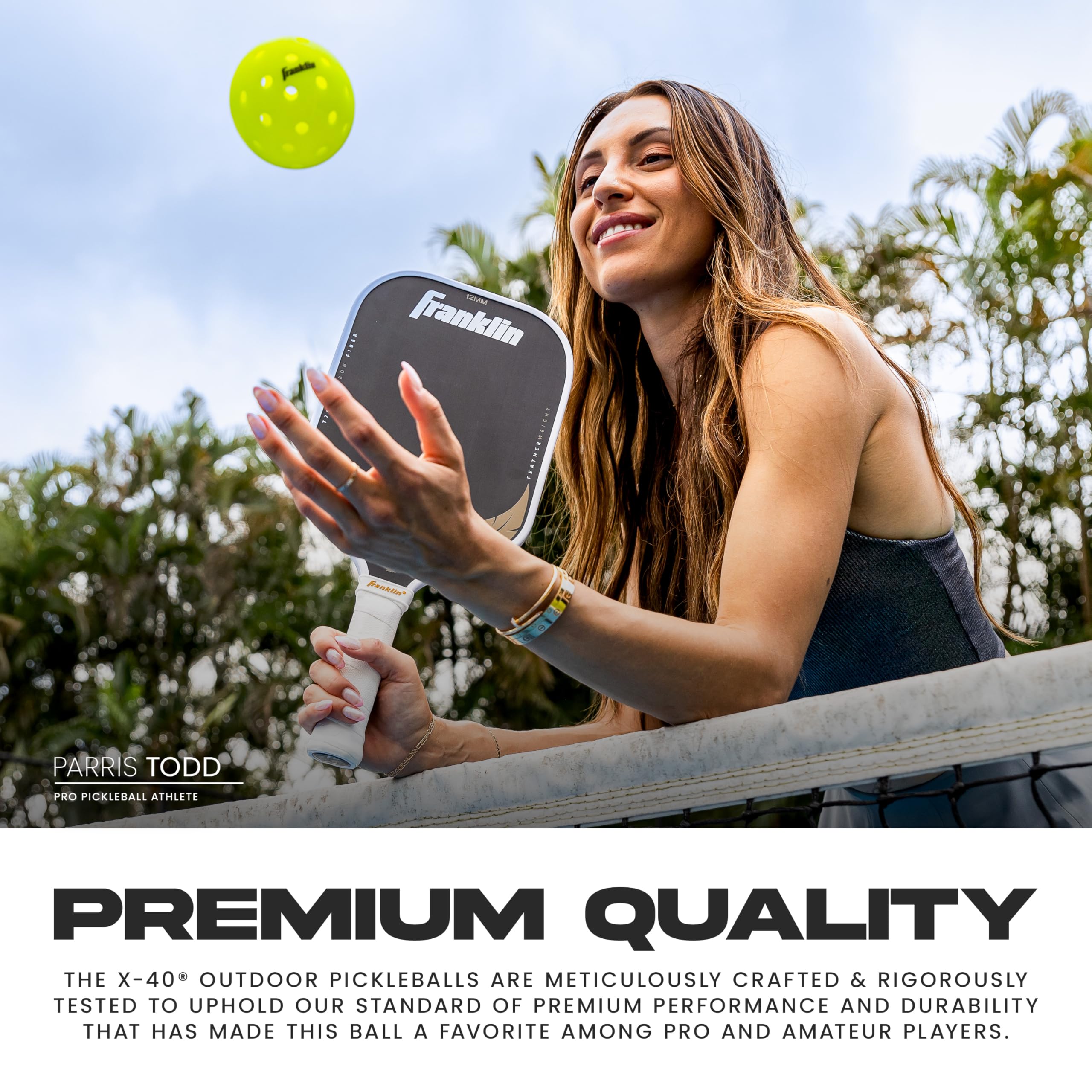 Franklin Sports X-40 Outdoor Pickleballs - Usa Pickleball (Usapa) Official - Bulk Set Of Regulation Size Outdoor Balls - Officia
