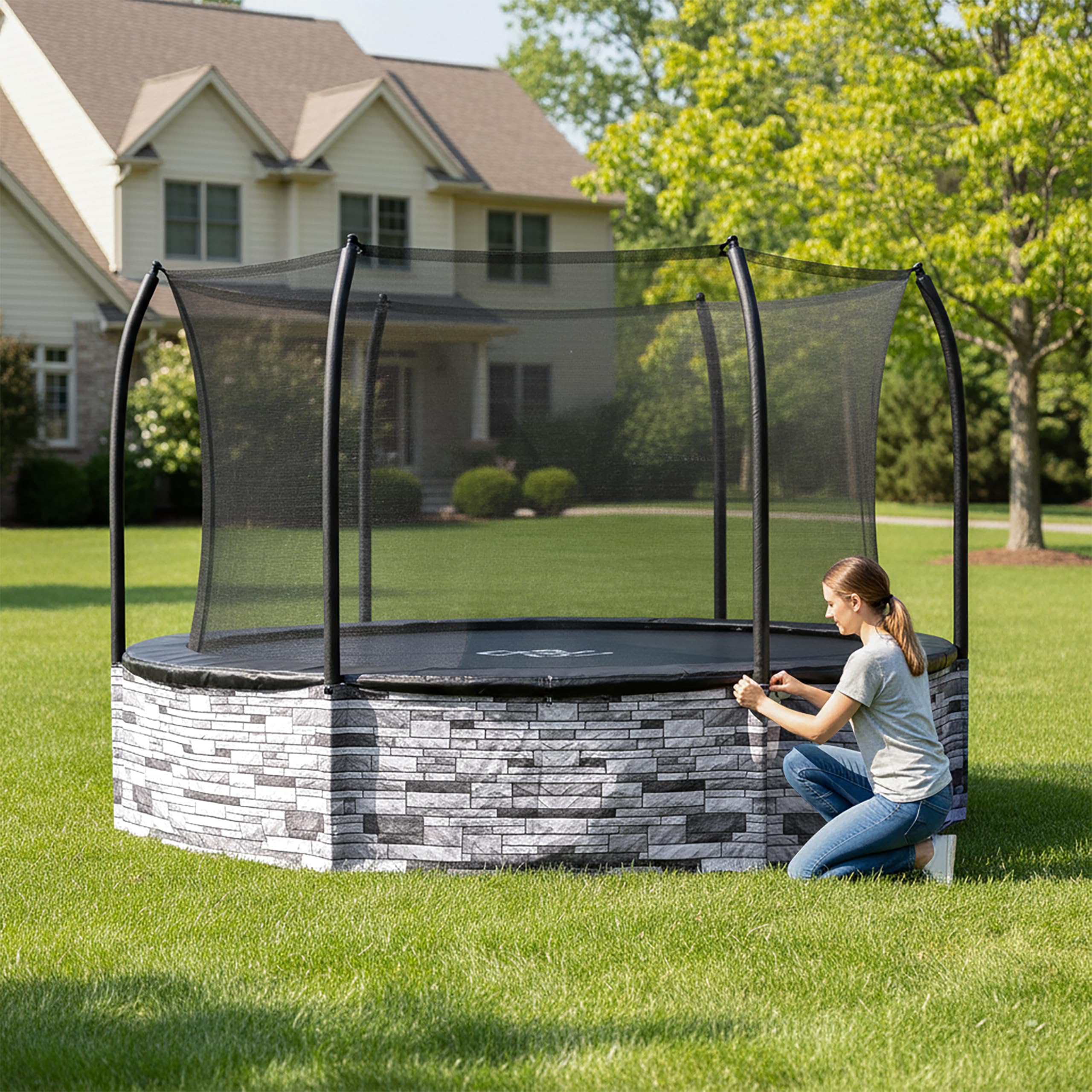 The Trampo Skirt - Trampoline Skirt (Grey Stone Veneer)