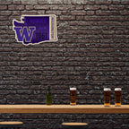 Rico Industries Ncaa Washington Huskies State Shape Shape Cut Pennant - Home And Living Room D  Cor - Soft Felt Ez To Hang