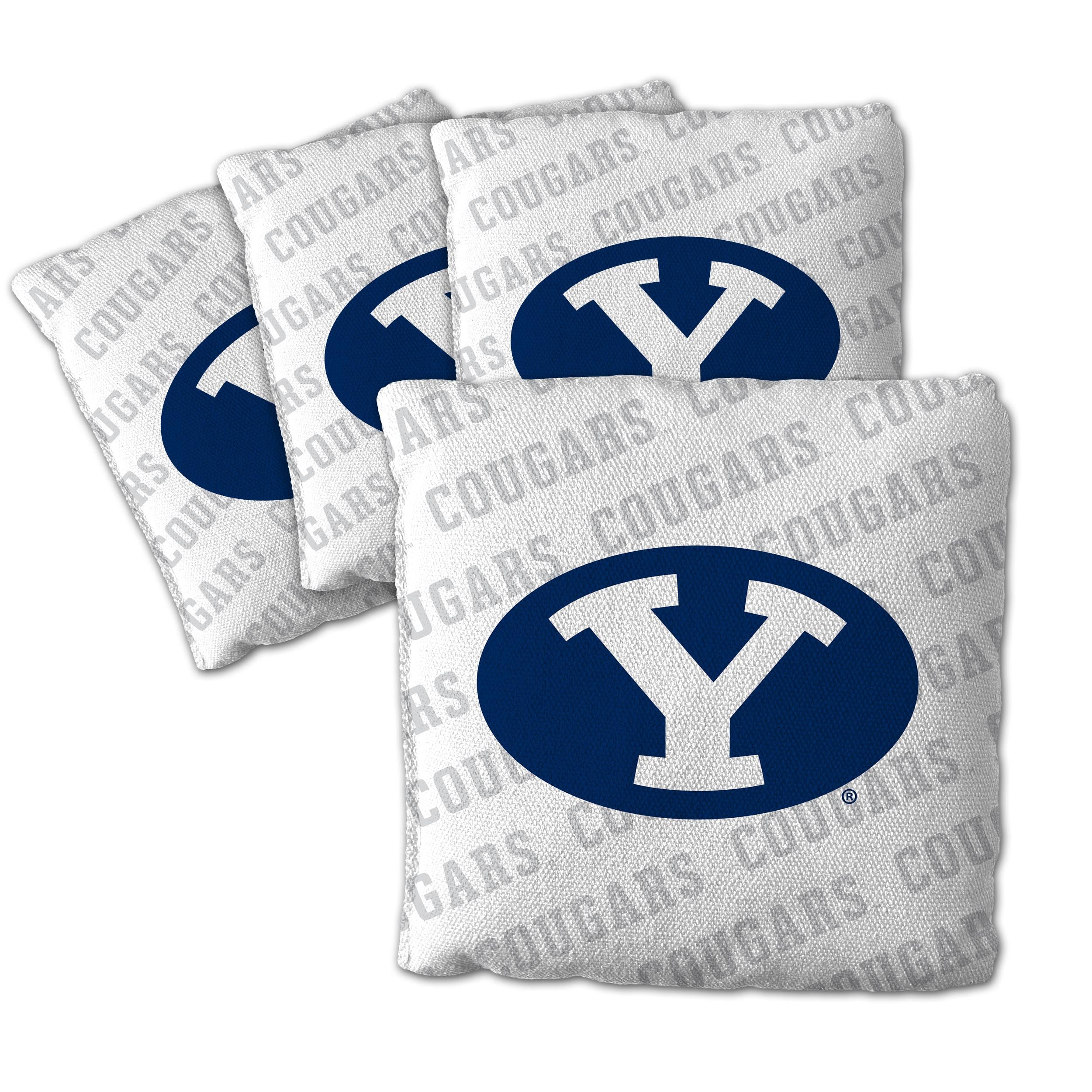 YouTheFan Officially-Licensed NCAA BYU Cougars Set of 4 Cornhole Bags - All Weather Regulation 6    x 6    Size - 16oz Weight - 