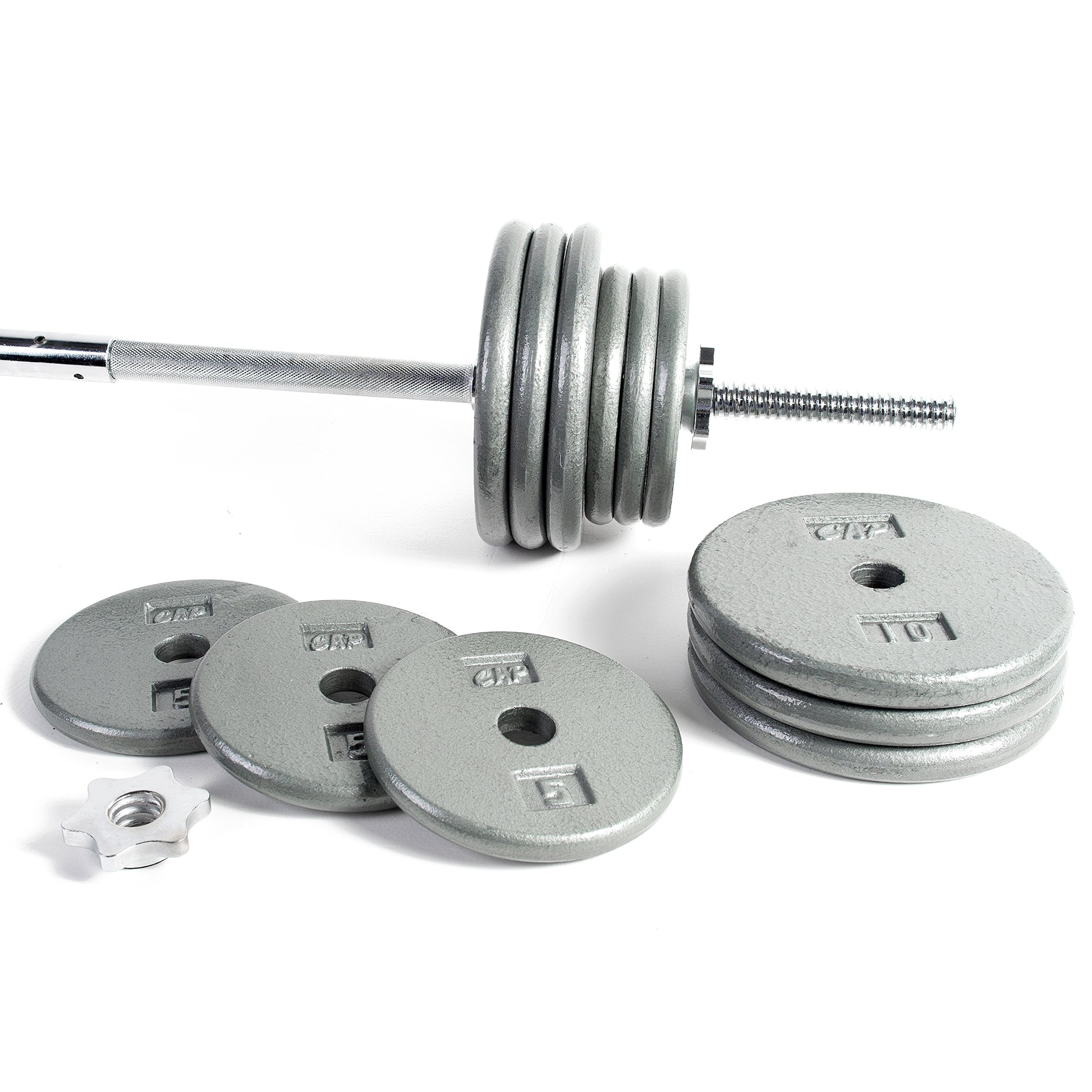 Cap Barbell Standard 1-Inch Barbell Weight Set, 100-Pounds
