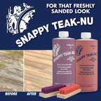 Snappy Teak-Nu - Restore & Renew Weathered, Gray Teak & Other Fine Wood - Professional Strength - For That Freshly Sanded Look