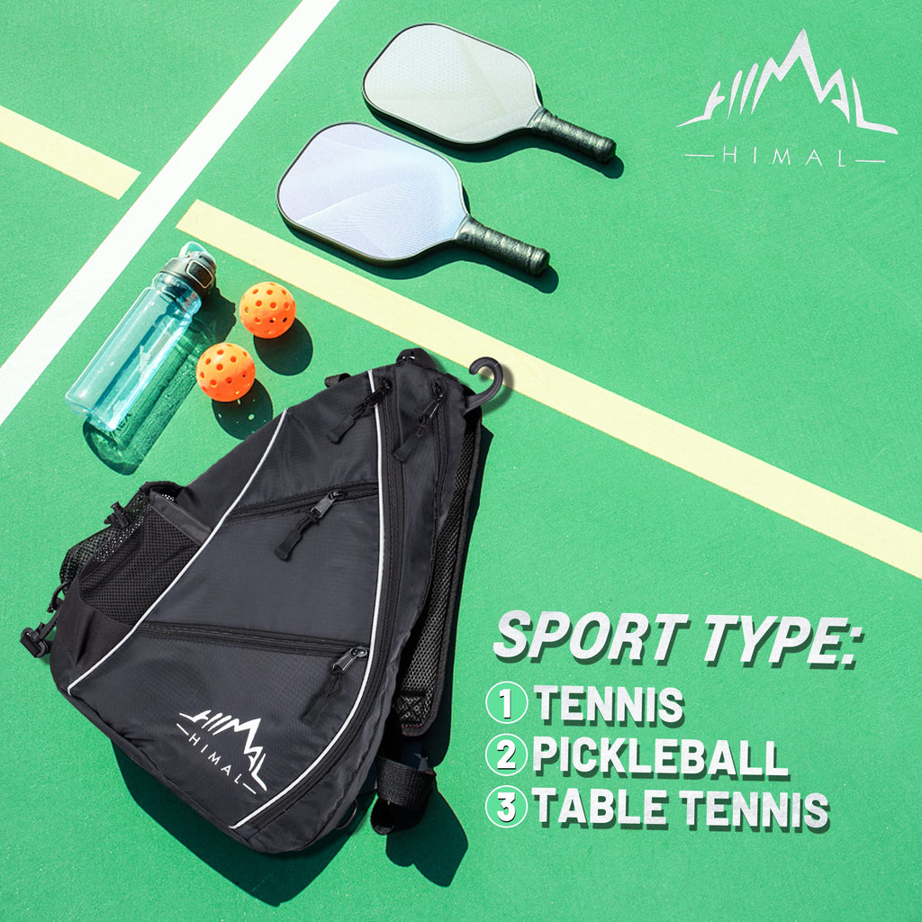 Himal Pickleball Bag- Adjustable Pickleball,Tennis,Racketball Sling Bag - Pickleball Backpack With Water Bottle Holder For Men A