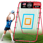 7x4 Ft Volleyball Rebounder Net, 5-Angle Adjustable Rebounder Net with 2 Target Stripes & Portable Travel Bag, 10-MIN Setup Boun