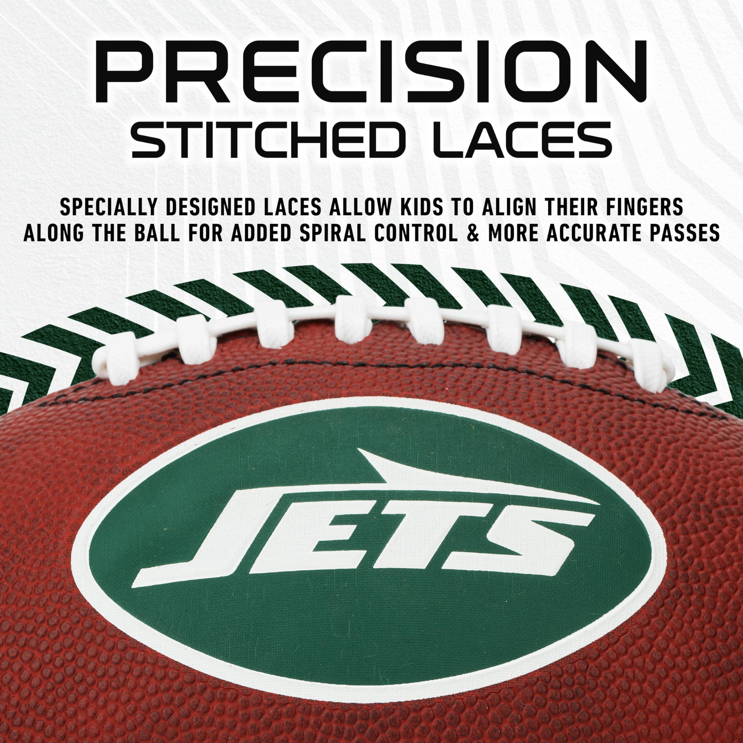 Franklin Sports Nfl New York Jets Football - Youth Junior Size Football For Kids - Official Nfl Team Logo + Colors Youth Ball -