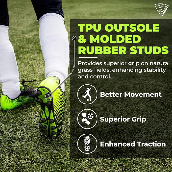 Vizari Stealth Firm Ground Soccer Shoes – Black/Green