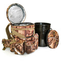 AUSCAMOTEK Insulated Bucket Backpack with 360 Swivel Lid - Camo Cooler Backpack with 5-Gallon Bucket for Hunting, Fishing, Campi