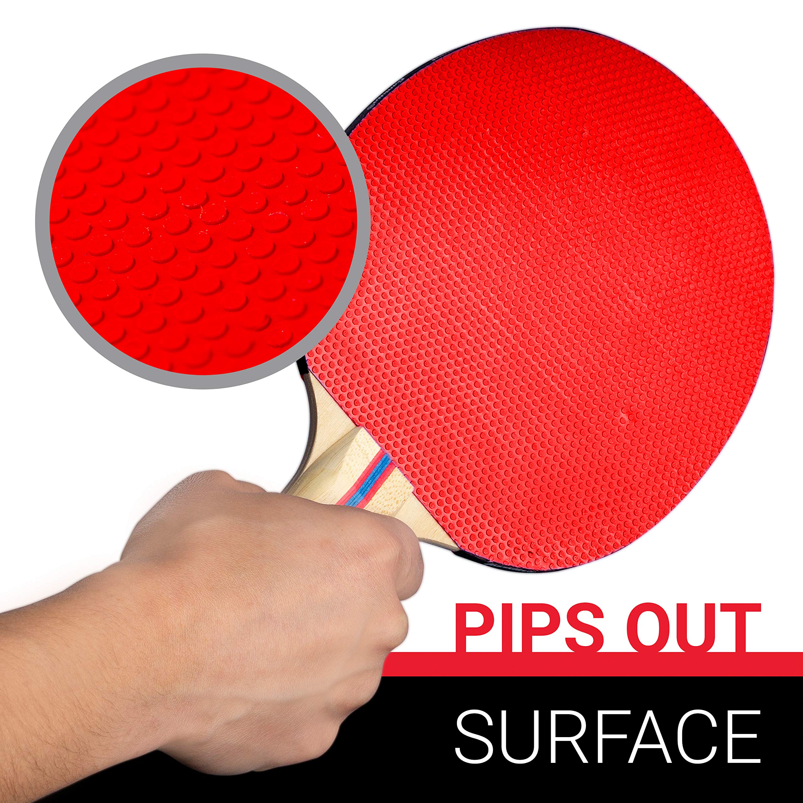 Franklin Sports Ping Pong Paddle Set With Balls - 2 Player Table Tennis Paddle Kit With (2) Paddles + (3) Balls Included - Red +