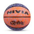 Nivia Graffiti Basketball/Material Rubber/Rubberized Moulded/Panel 8/Suitable for: Indoors Matches/Size  7 (Blue/Orange)