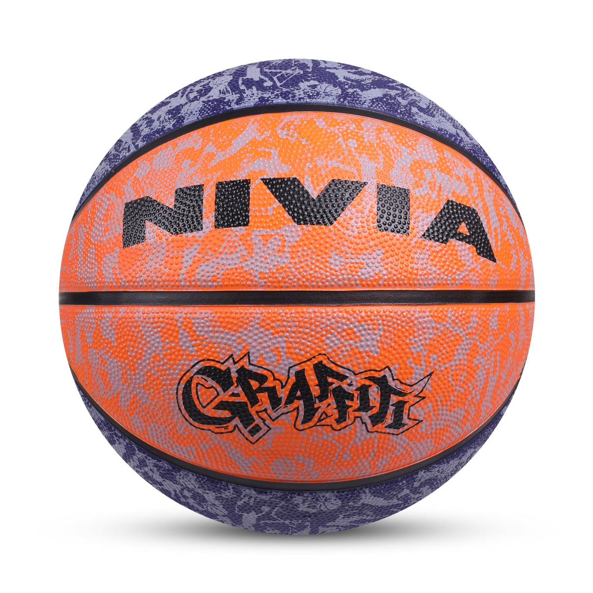 Nivia Graffiti Basketball/Material Rubber/Rubberized Moulded/Panel 8/Suitable for: Indoors Matches/Size  7 (Blue/Orange)