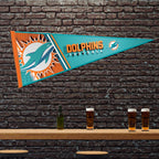 Rico Industries Nfl Football Miami Dolphins Primary 12'' X 30'' Felt Wall D  Cor Pennant - Great For Home/Bed Room/Man Cave D  C