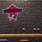Rico Industries Nhl Columbus Blue Jackets Diamond Shape Cut Pennant - Home And Living Room D  Cor - Soft Felt Ez To Hang