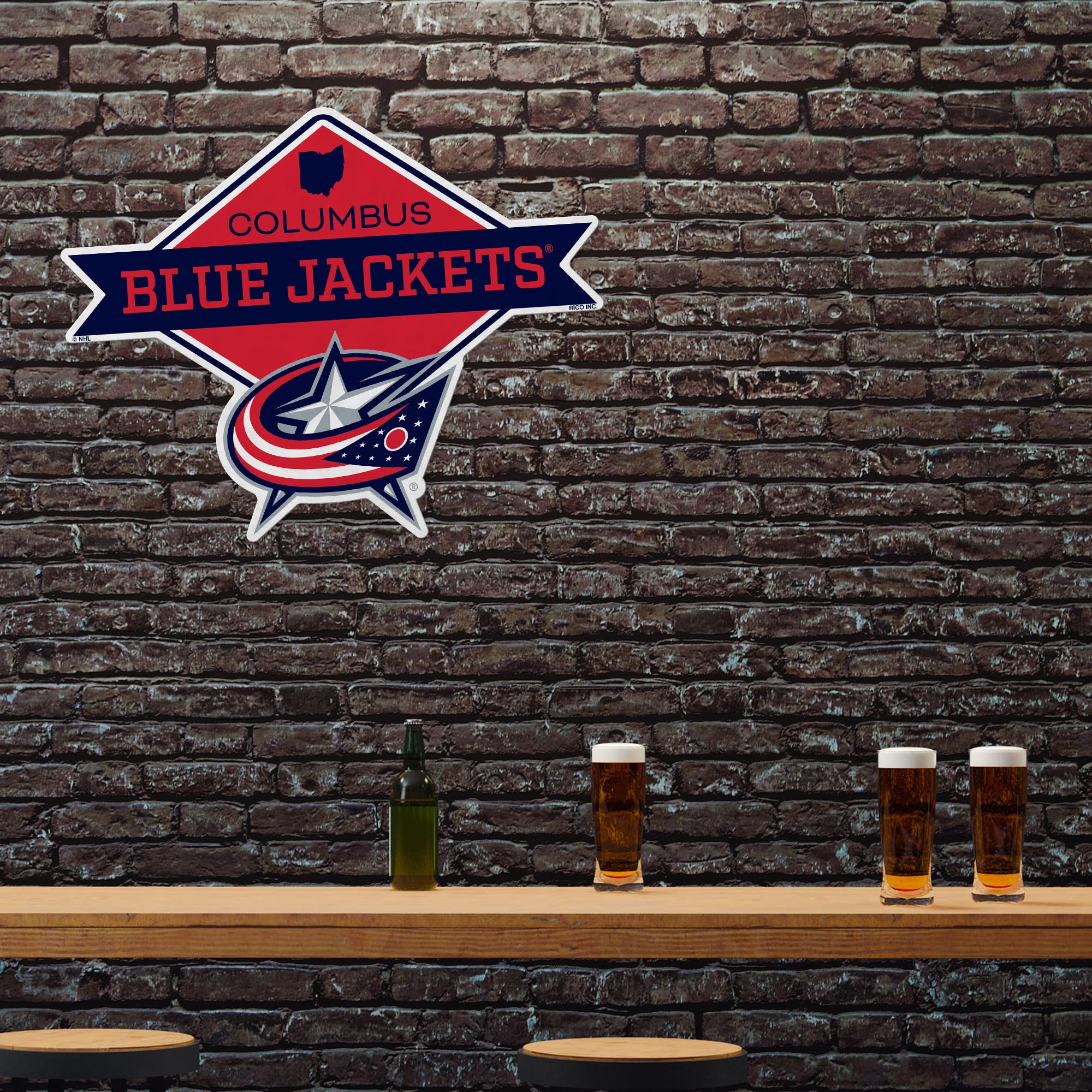 Rico Industries Nhl Columbus Blue Jackets Diamond Shape Cut Pennant - Home And Living Room D  Cor - Soft Felt Ez To Hang